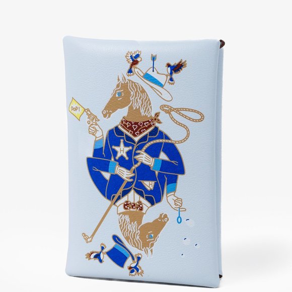 Hermes Swift Cowboy Bleu Brume Calvi Card Holder - Picture 1 of 7